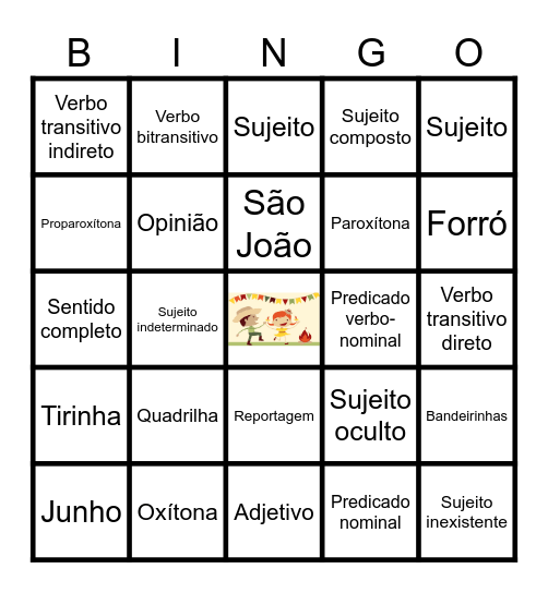 BINGO LINGUÍSTICO Bingo Card