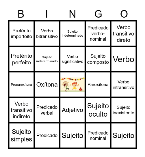 BINGO LINGUÍSTICO Bingo Card