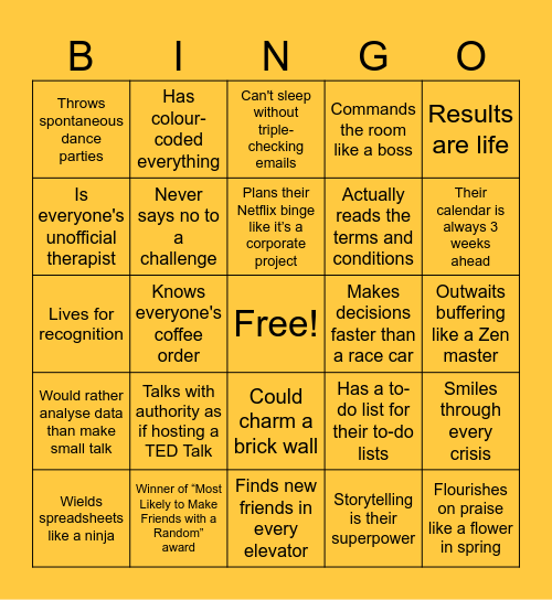 Admin DiSC Bingo Card