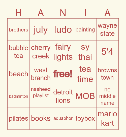 All About The Bride Bingo Card