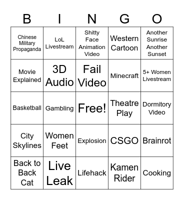 Douyin Bingo 3 Bingo Card