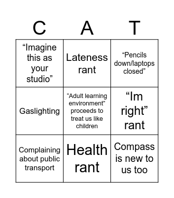 Cat bingo Card