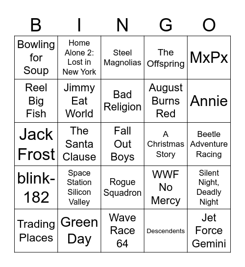 Christmas & N64 Bingo Card
