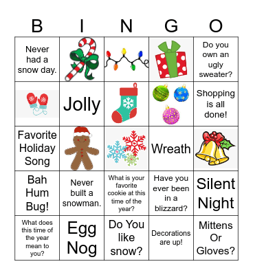 Holiday Bingo Card