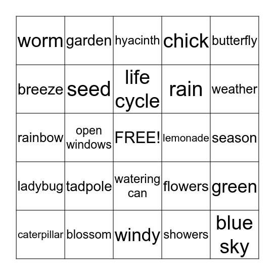 SPRING BINGO Card