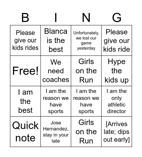 Mr. S Updated Version Bingo Card