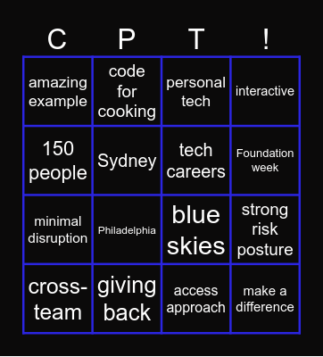 Town Hall Bingo Card