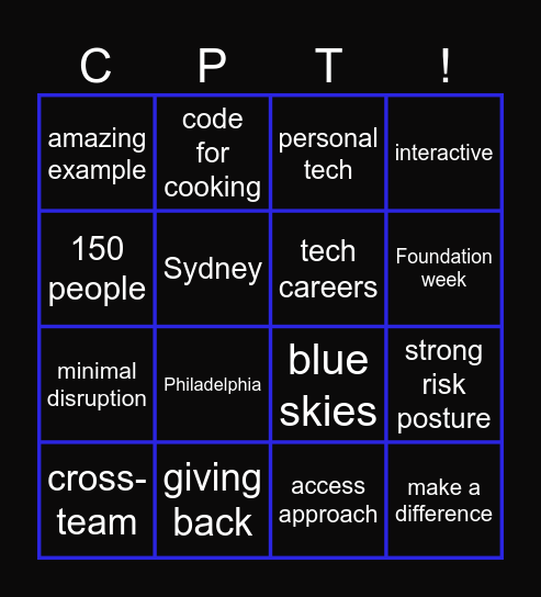 Town Hall Bingo Card