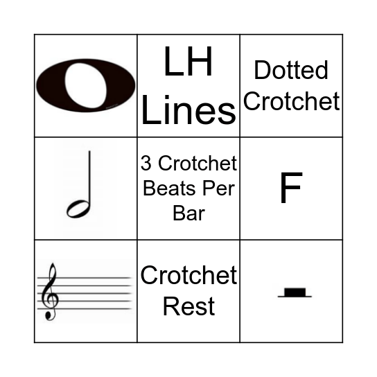 Grade 1/2 Theory (Card 1) Bingo Card