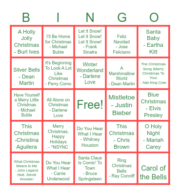 Christmas Bingo Card