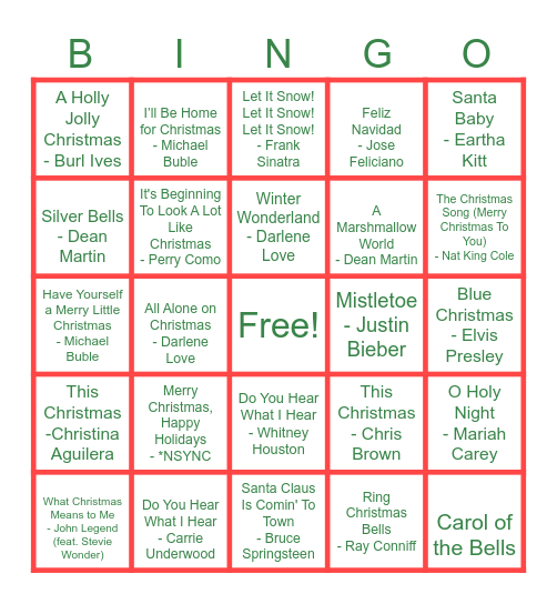 Christmas Bingo Card