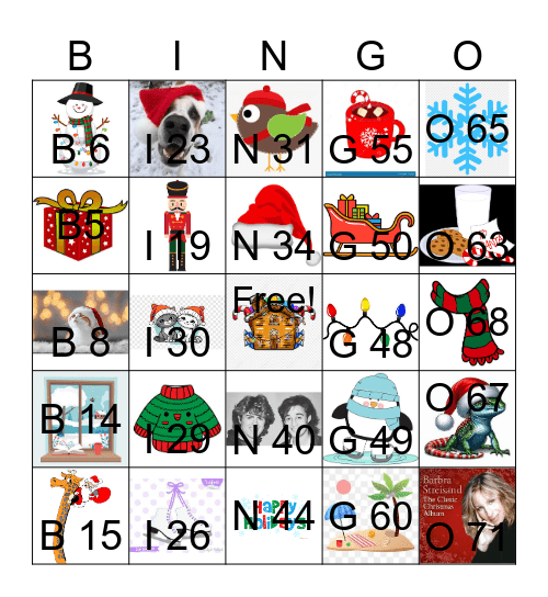 Holiday Bingo Card