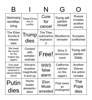 2025 Bingo Card
