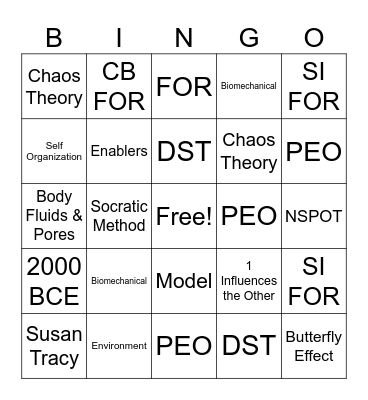 Foundations of OT Year End Review Bingo Card