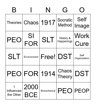 Foundations of OT Year End Review Bingo Card