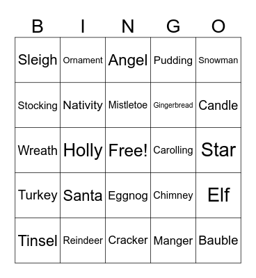 FT Christmas Bingo Card
