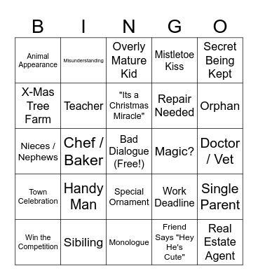 Hallmark Bingo 2.0 Bingo Card