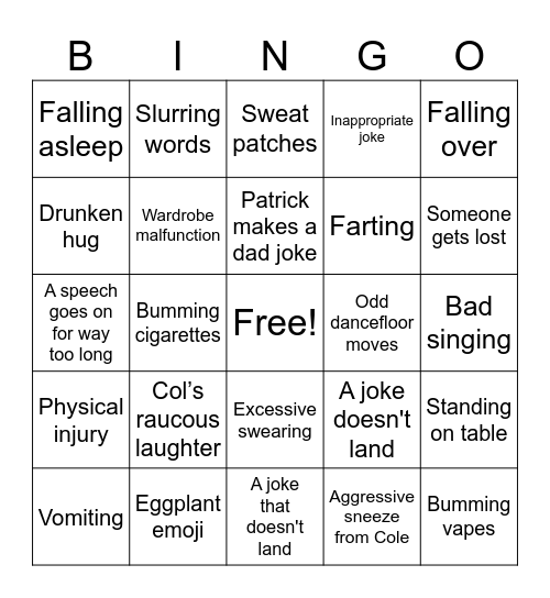 GS 2024 Xmas Party Bingo Card
