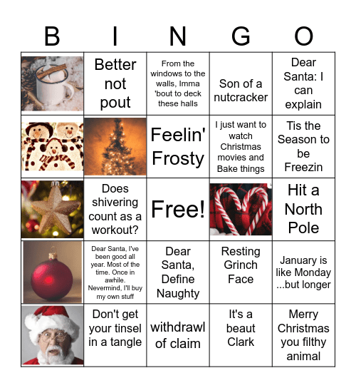 Team Wilson Claimsmas Bingo Card