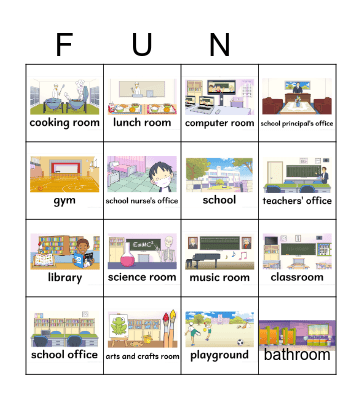 School Places 4th Bingo Card