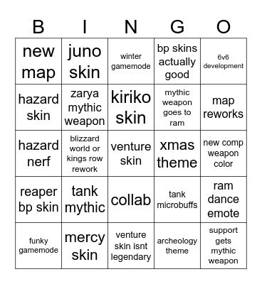 s14 ow Bingo Card