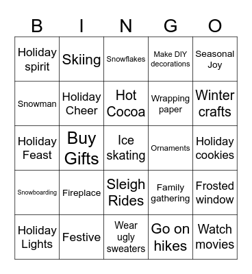 Holiday Bingo Card