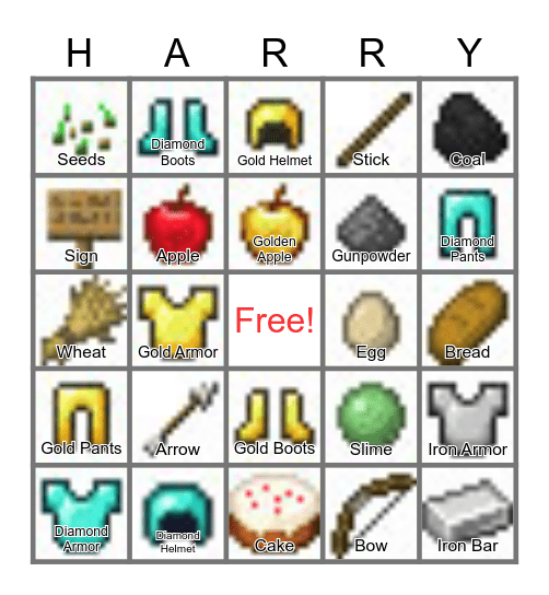 Minecraft 2.0 Bingo Card