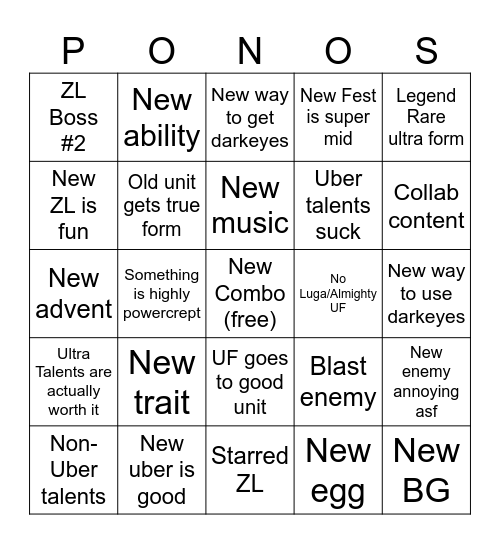 14.1 Copium Bingo Card