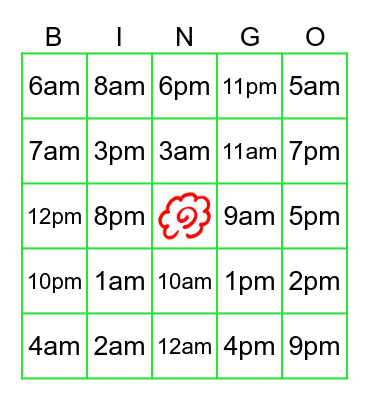 Time Bingo Card