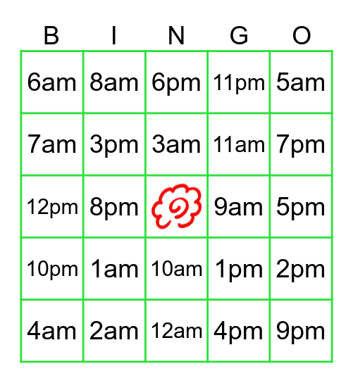 Time Bingo Card