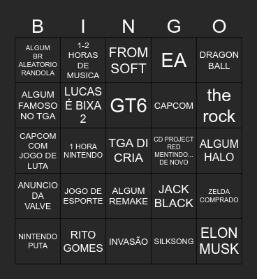 DE GAYMI AUARDIS 2 electric bogaloo Bingo Card
