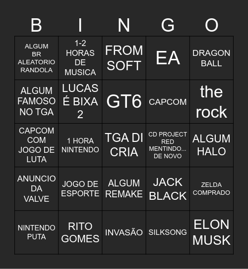 DE GAYMI AUARDIS 2 electric bogaloo Bingo Card