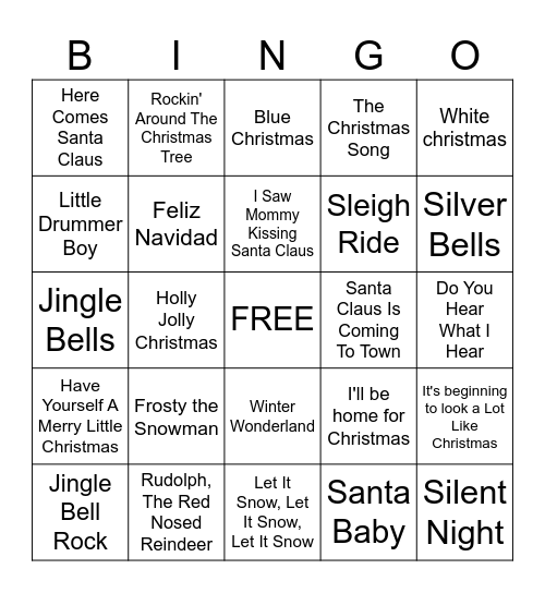 CHRISTMAS CAROLS Bingo Card