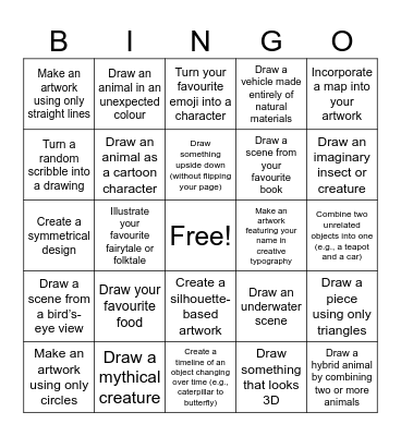 Art Bingo 2 Bingo Card