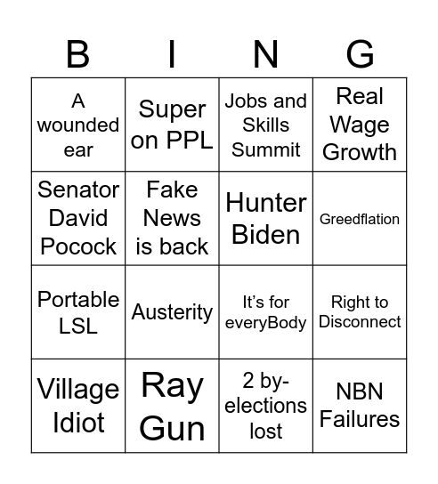 ASU 2022 Bingo! Bingo Card