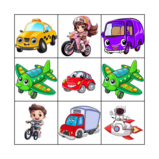 Transporation BINGO Card