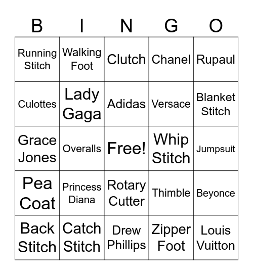 FADE Bingo!! Bingo Card