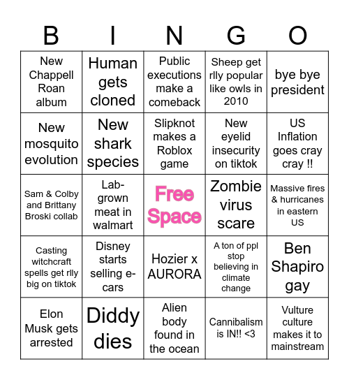 2025 Bingo Card