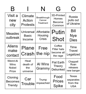 New Year Bingo Card