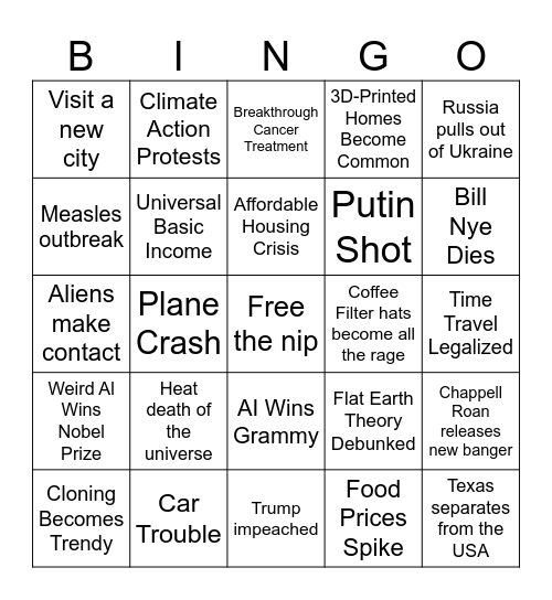 New Year Bingo Card