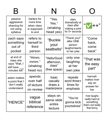 Dr. Black Bingo Card