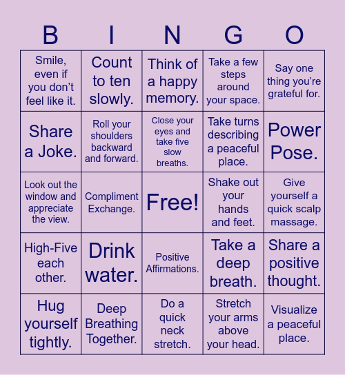 Zen in 20 Bingo Card