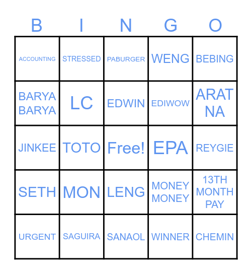 ACCOUNTING FOR DA WIN Bingo Card
