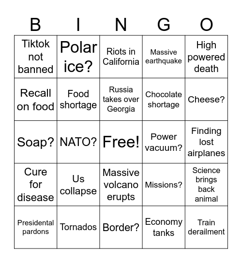 2025 bingo Card