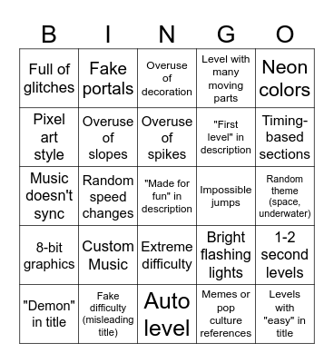 Recent Tab Bingo Card