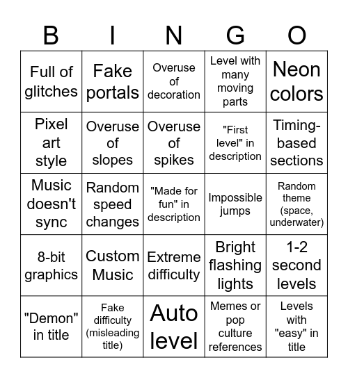 Recent Tab Bingo Card