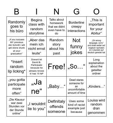 Diddy LK Bingo 2024 Bingo Card