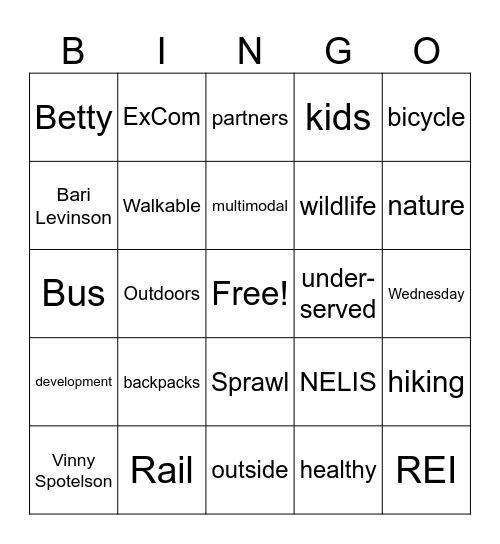 SNG Holiday Party Bingo Card