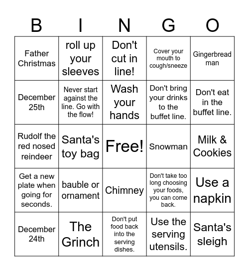 STEC Academy Christmas Bingo Card