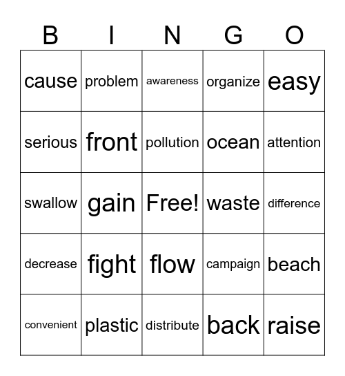 語彙【Lesson 9】 Bingo Card